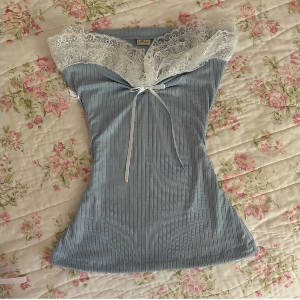 Blue Lace Women's Blouse